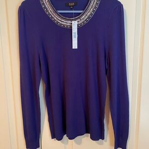 Alex Royal Blue Embellished Women's sweater